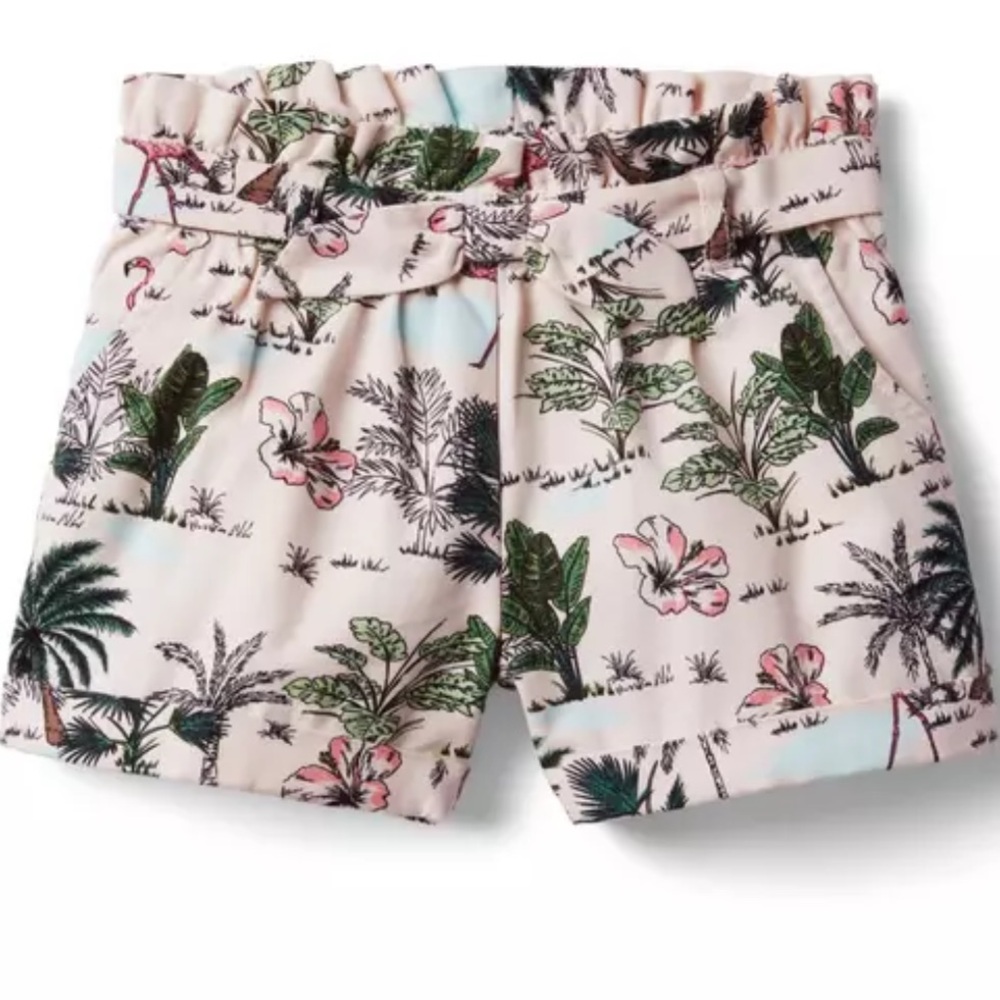 Janie and Jack Tropical Print Paperbag Waist  Shorts